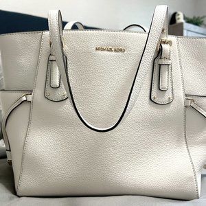 Michael Kors white leather purse, large